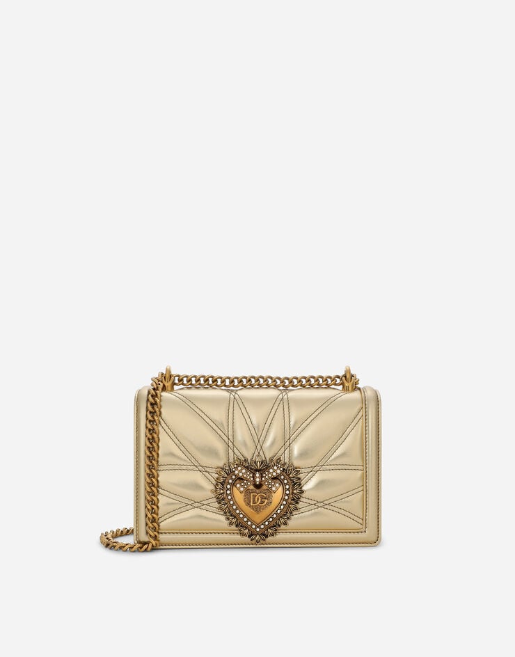 Dolce & Gabbana Mittelgroße Tasche Devotion aus Matelassé-Nappaleder Gold BB7158AD776