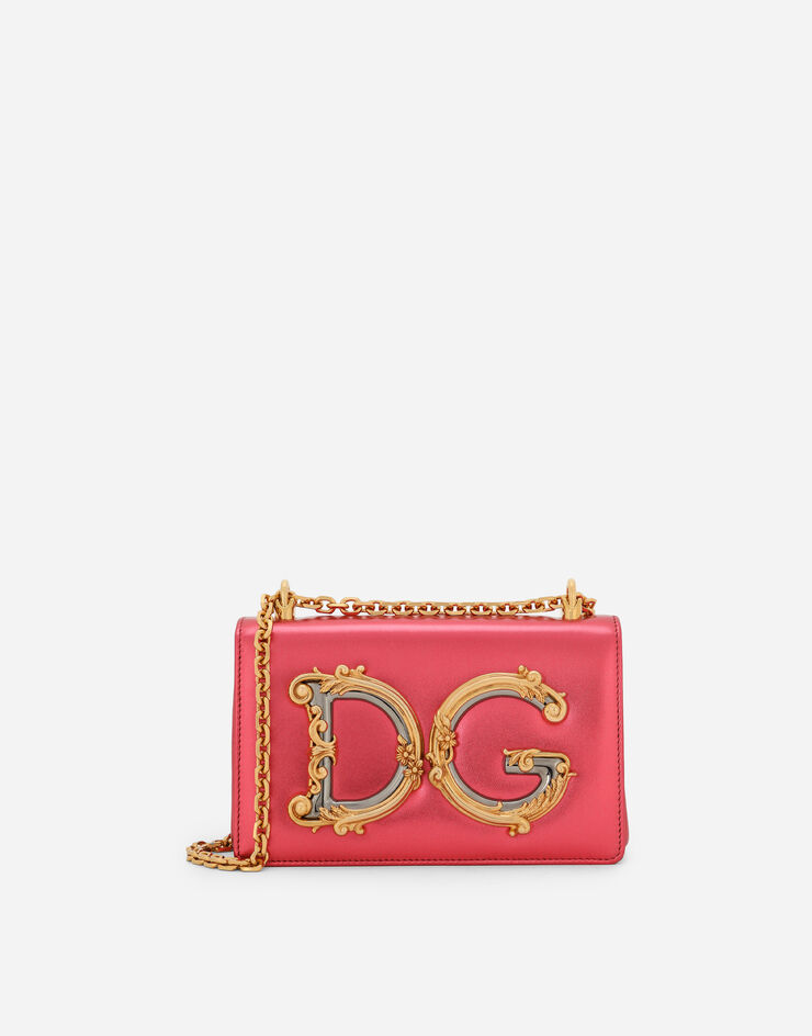 Dolce & Gabbana 나파 모르도레 가죽 DG 걸스 백 푸시아 핑크 BB6498AW121