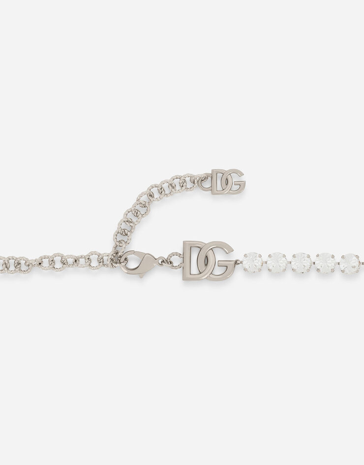 Dolce & Gabbana KIM DOLCE&GABBANA Cinturón con adornos de strass y logotipo DG Plateado WLO4S2W1111