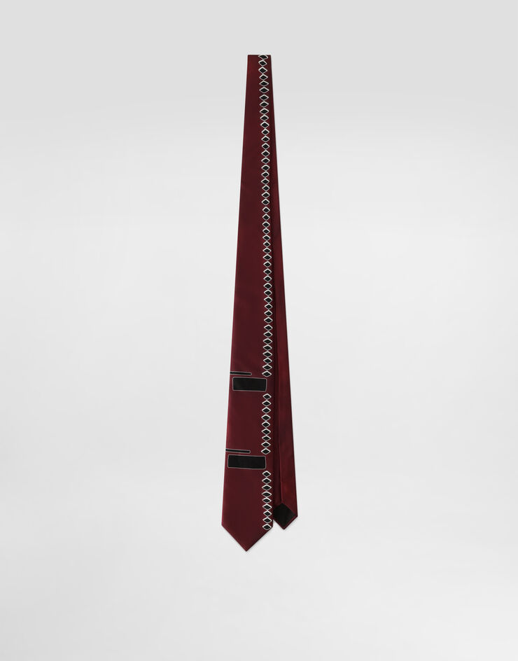 Dolce & Gabbana Vintage-print twill tie Brown GT147EG0WWB