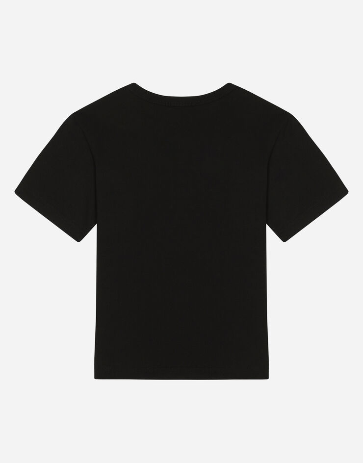 Dolce & Gabbana Jersey T-shirt with logo tag Black L4JT7TG7I2O