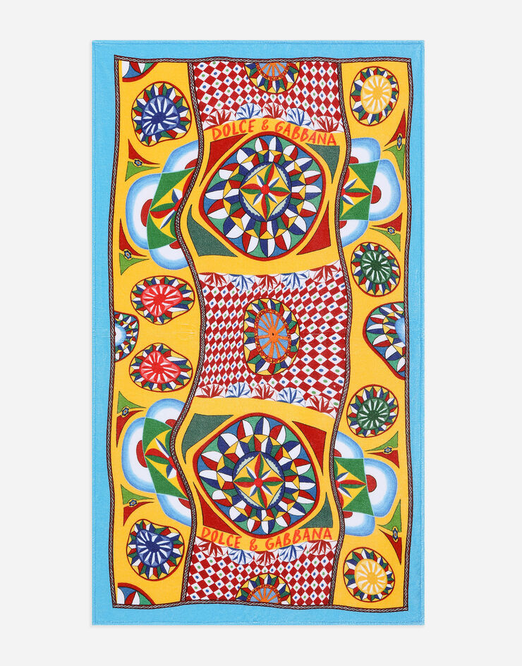 Dolce&Gabbana Carretto-print terry beach towel (140x80) Red LBJA18G7J3K