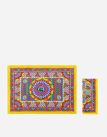 Dolce & Gabbana Set Linen Placemat and Napkin Multicolor TCGS06TCAEM