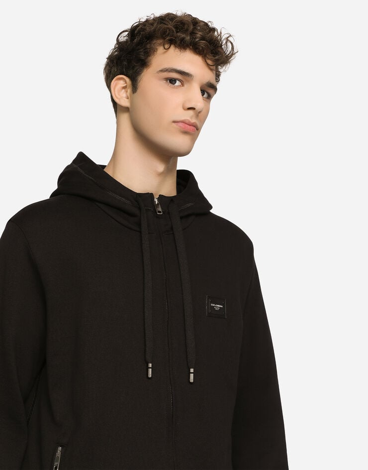 Dolce & Gabbana Jersey zip-up hoodie Black G9PD2TFU7DU