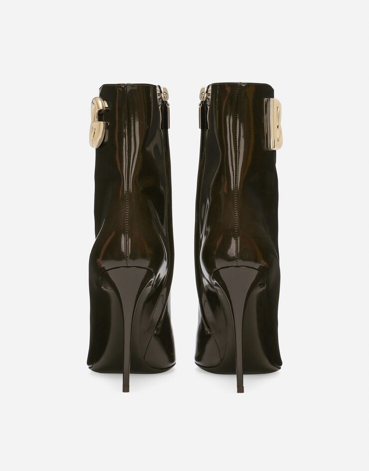 Dolce&Gabbana حذاء بوت برقبة للكاحل من جلد عجل بني CT0998A1037