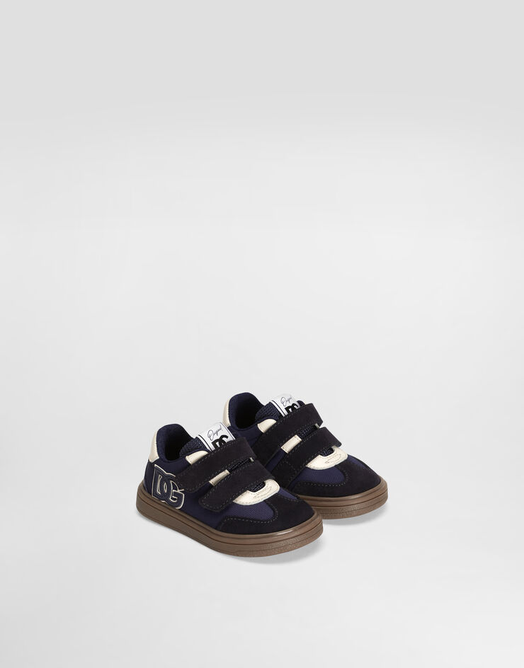 Dolce & Gabbana Low-Top-Sneakers DG Original aus Leder und Nylon Blau DN0205A4278