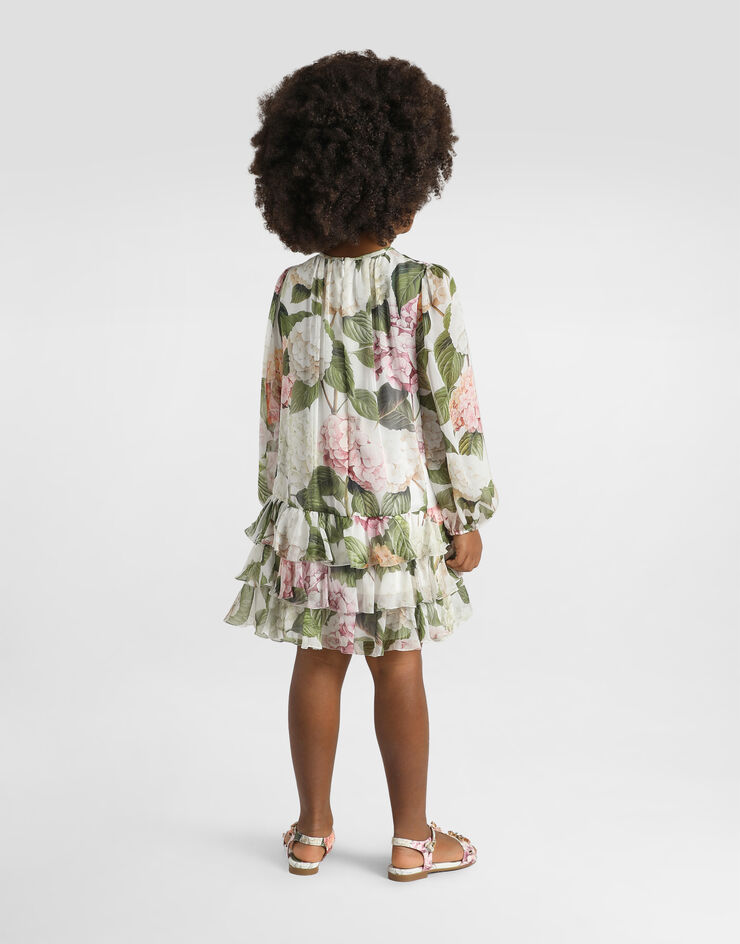 Dolce & Gabbana Hydrangea-print chiffon dress Dolce & Gabbana Hydrangea-print chiffon dress Multicolor L54DO7IS10B