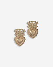 Dolce & Gabbana Devotion earrings in yellow gold with diamonds Pale Pink BE1315AK861