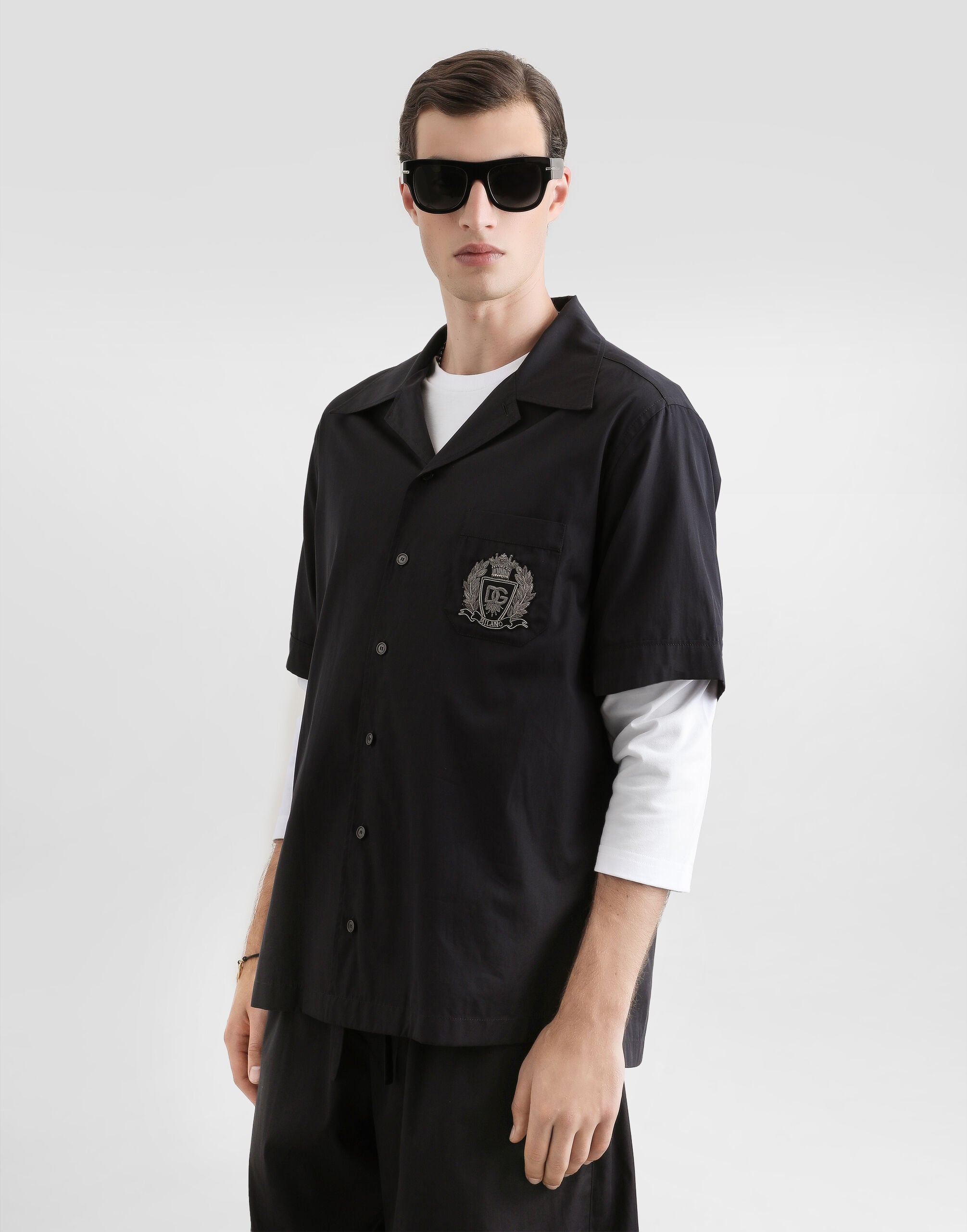 Hawaii cotton shirt in Black for Men | Dolce&Gabbana® US