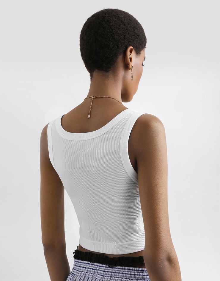 Dolce & Gabbana Ribbed tank top Dolce & Gabbana Ribbed tank top White F8W42TFU7AV