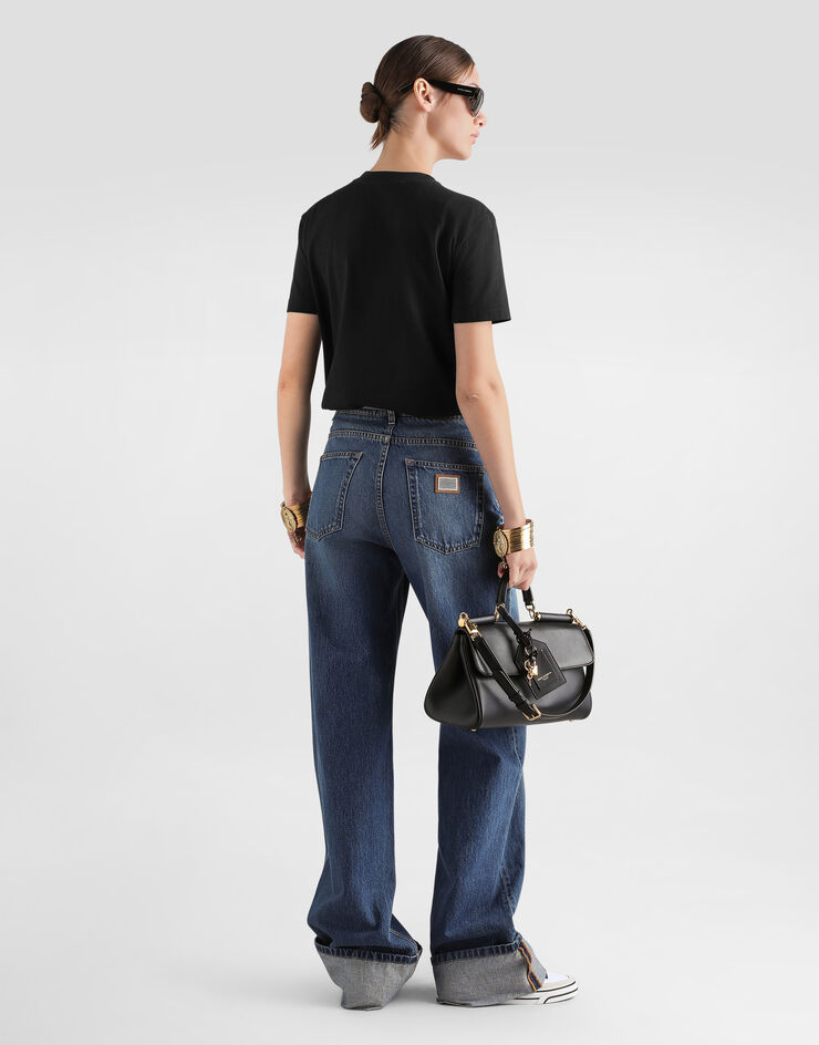Dolce & Gabbana Cotton t-shirt with embroidery Dolce & Gabbana Cotton t-shirt with embroidery Black F8W54ZGDDXV