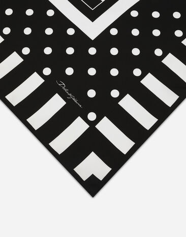 Dolce & Gabbana Silk twill scarf with polka-dot and striped print (90x90) Print FN090RGDCLC