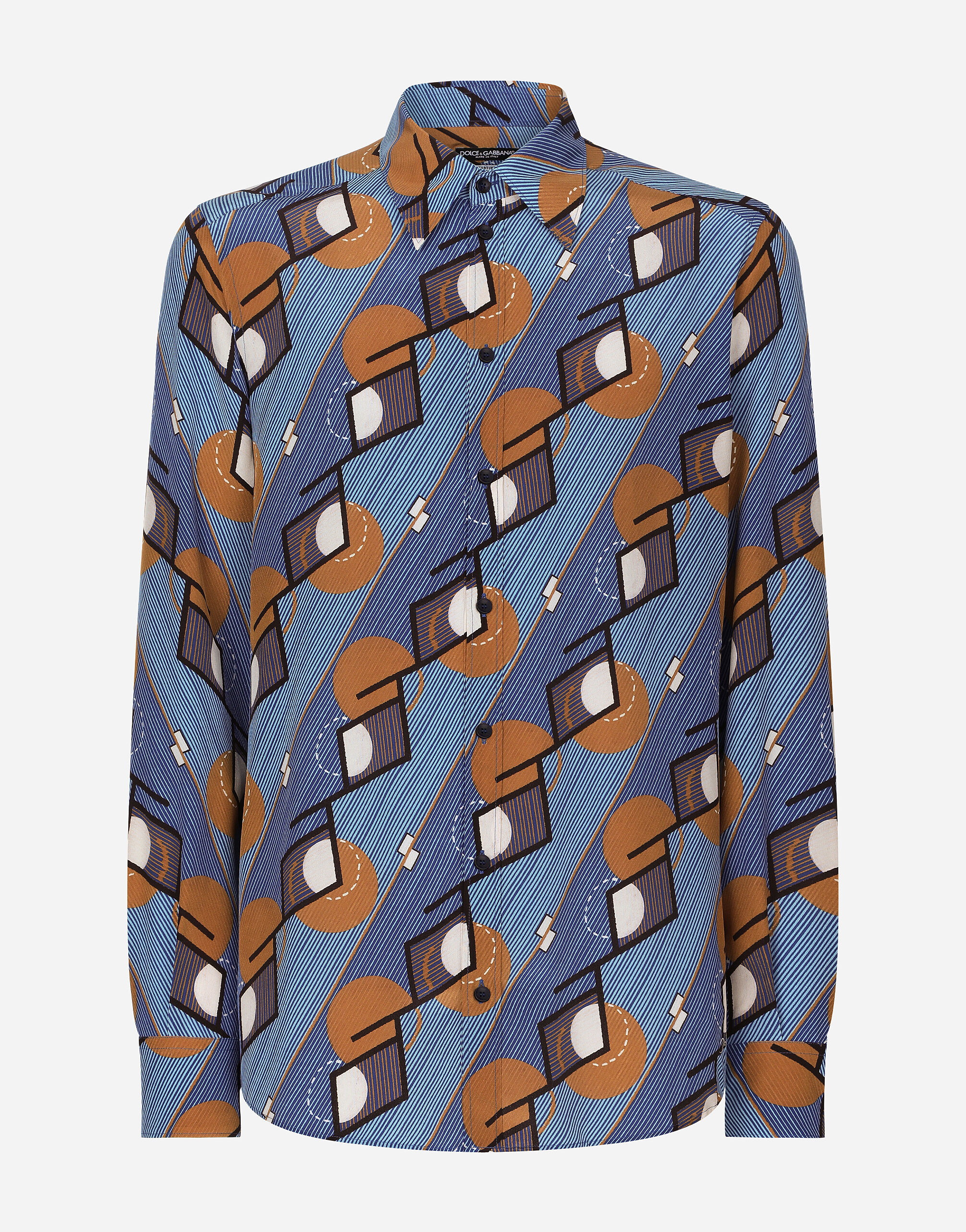 Chemise en soie imprimée homme clearance