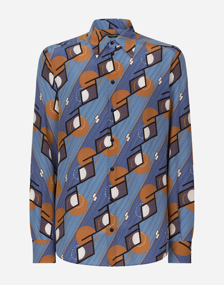 Dolce & Gabbana Printed silk Martini-fit shirt 인쇄 G5LH9THI1RB