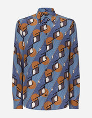 Dolce&Gabbana Printed silk Martini-fit shirt Multicolor G038TTFJPAF