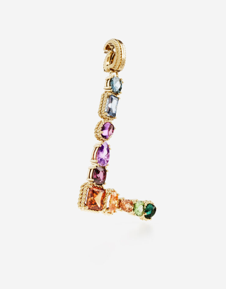 Dolce & Gabbana Rainbow Alphabet L 字母彩色宝石 18K 黄金坠饰 金 WANR1GWMIXL