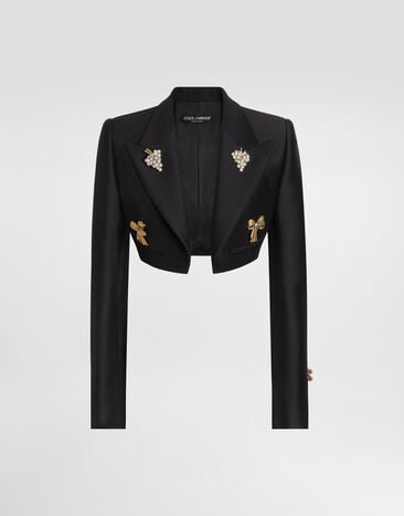 Dolce & Gabbana Single-breasted jacket in faille Black F29NCZFU3R1