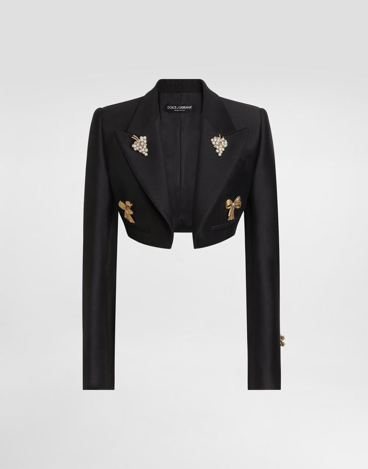 Dolce & Gabbana Chaqueta de botonadura sencilla de faya Negro F29NCZFU3R1