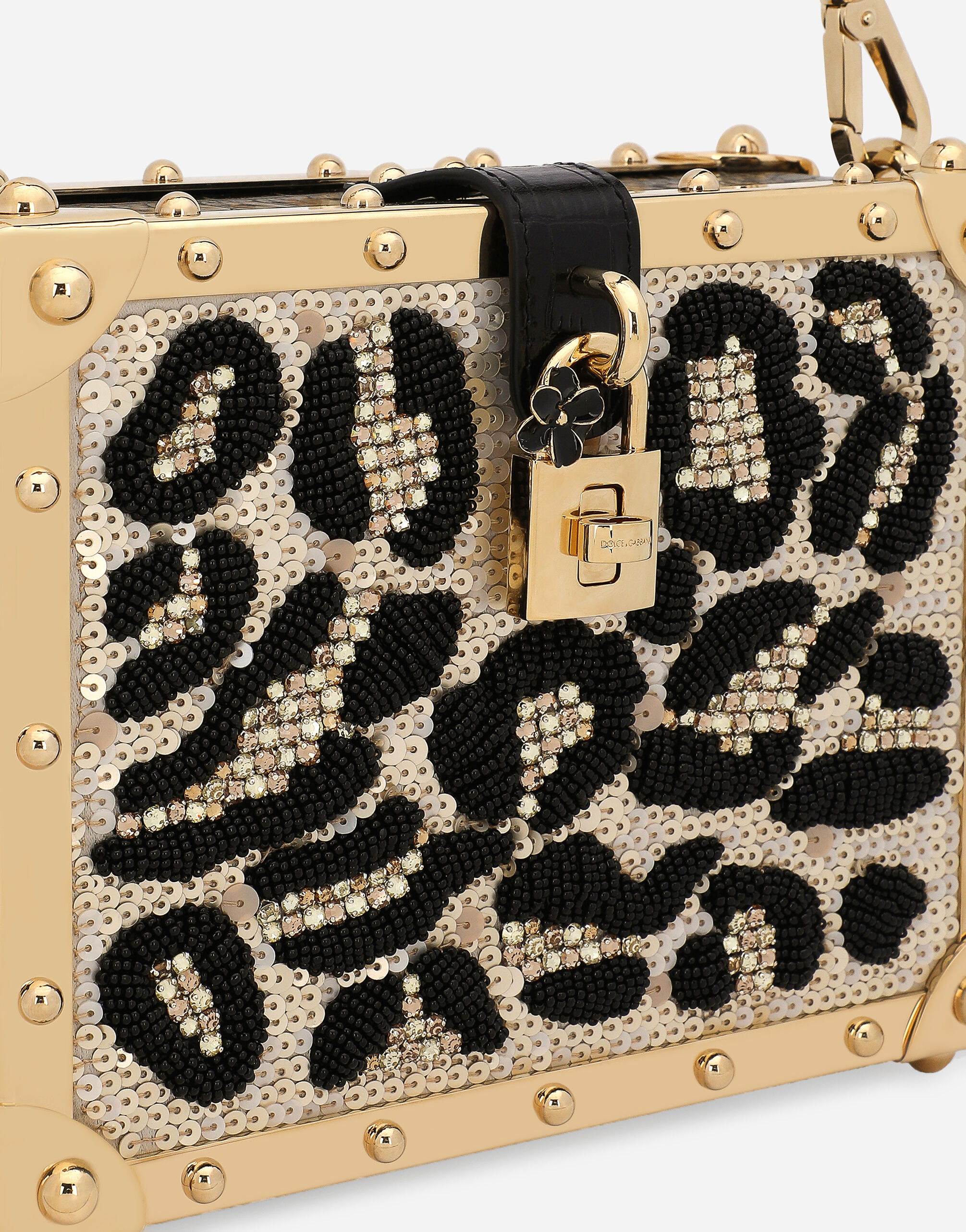 Satin Dolce Box with embroidery in Multicolor for Women