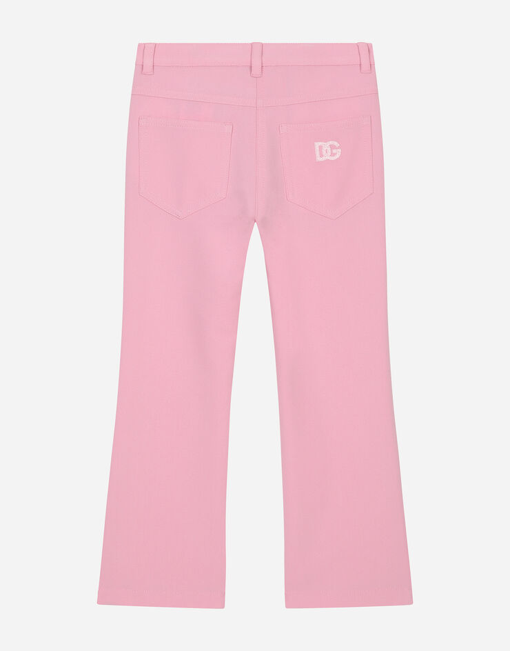 Dolce & Gabbana Flared cady pants with DG logo Rosa L52F74G7M4Q