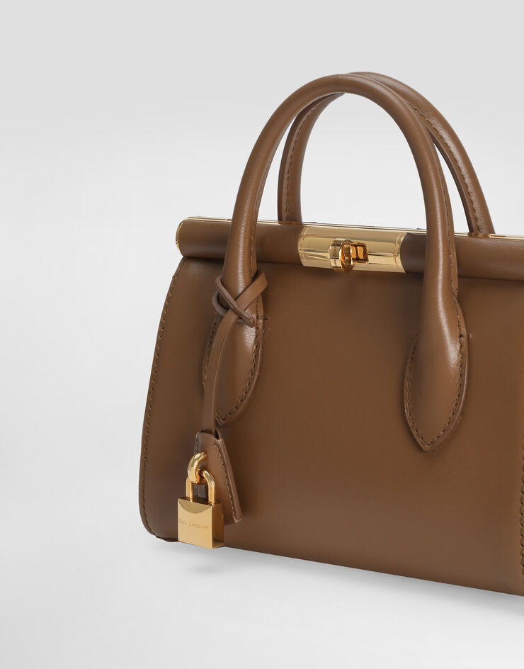 Dolce & Gabbana Day Mini Marlene 搓纹小牛皮手袋 棕 BB7744A3G19