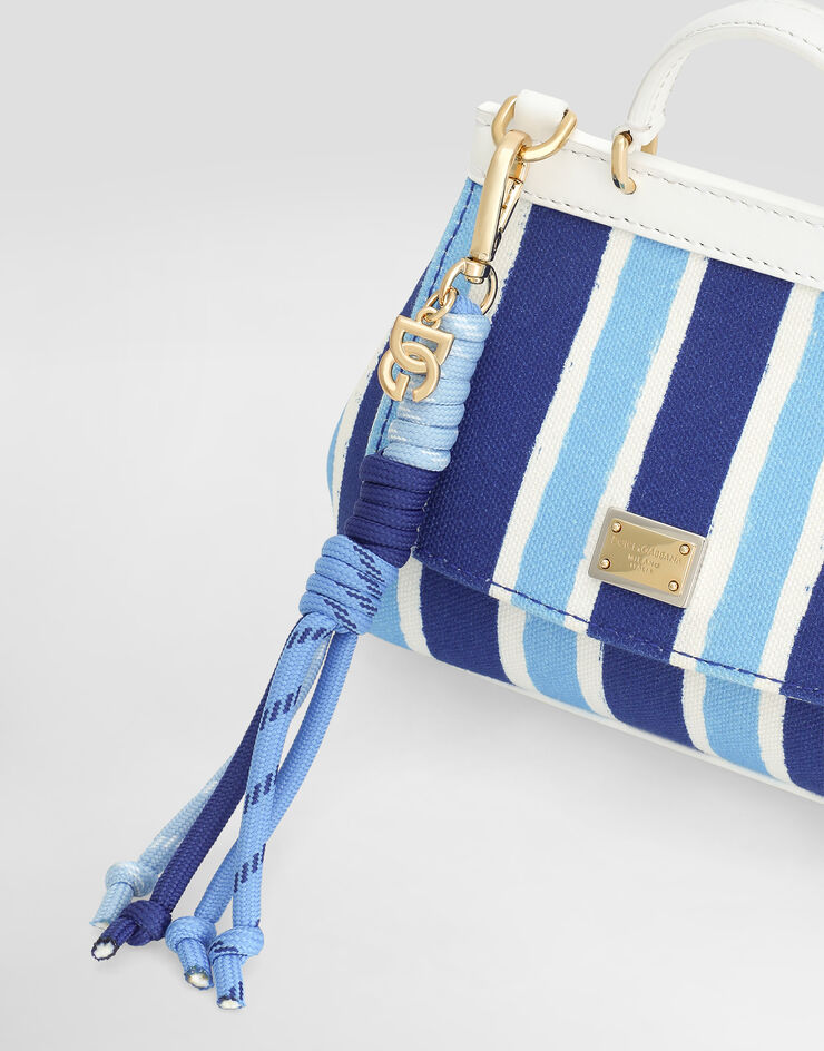 Dolce & Gabbana Canvas Sicily crossbody bag with striped print Azure EB0003AD591