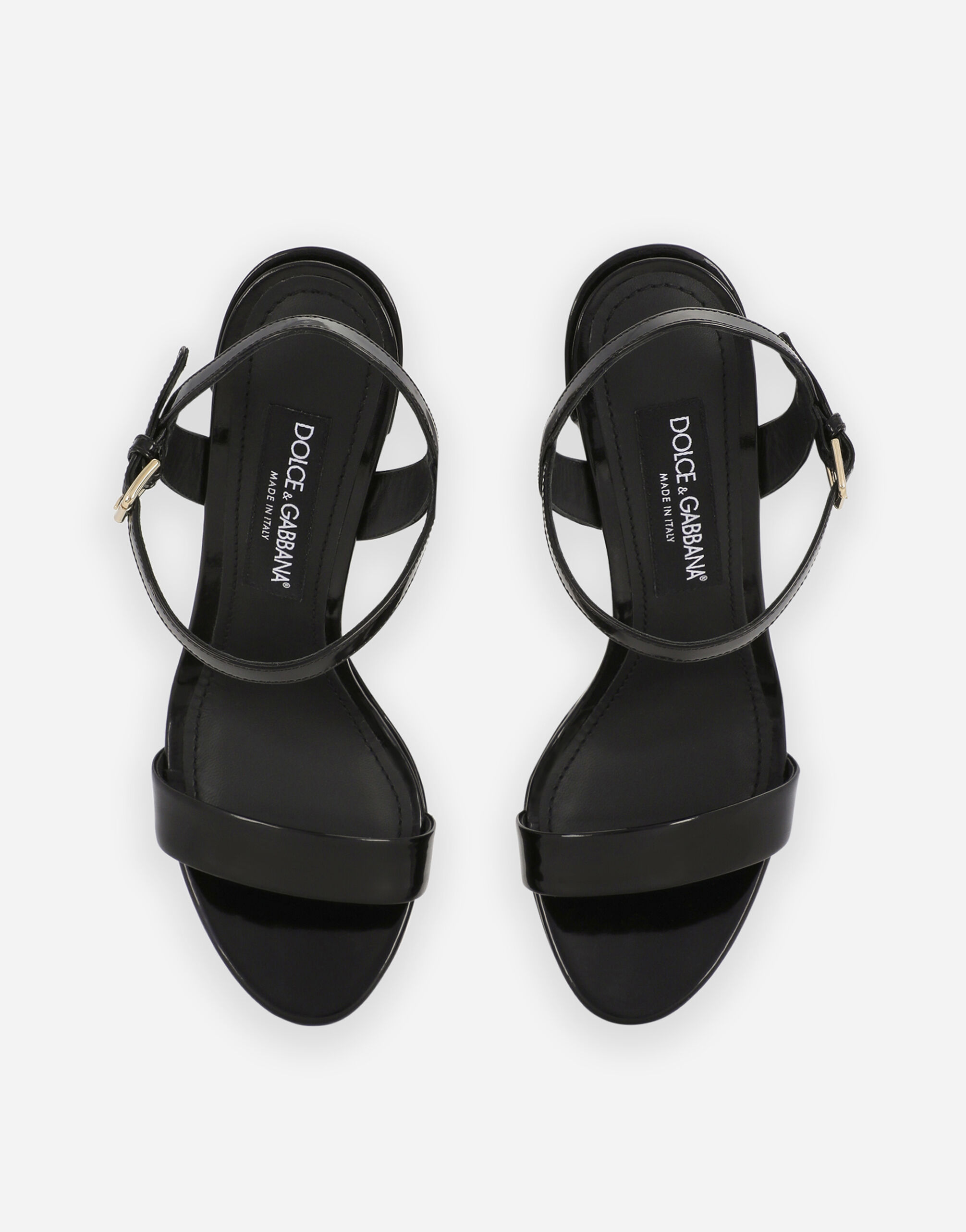 Dolce Gabbana Polished calfskin platform sandals female Black