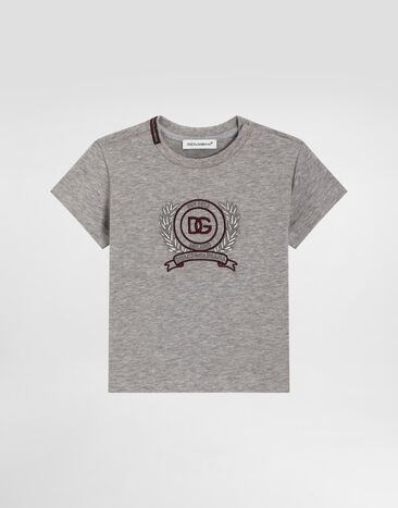 Dolce & Gabbana Jersey t-shirt with embroidery Grey L1JTEYG7PVA