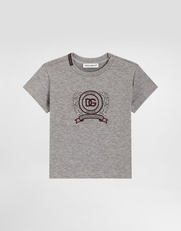 Dolce & Gabbana Jersey t-shirt with embroidery Grey L1JTEYG7PVA