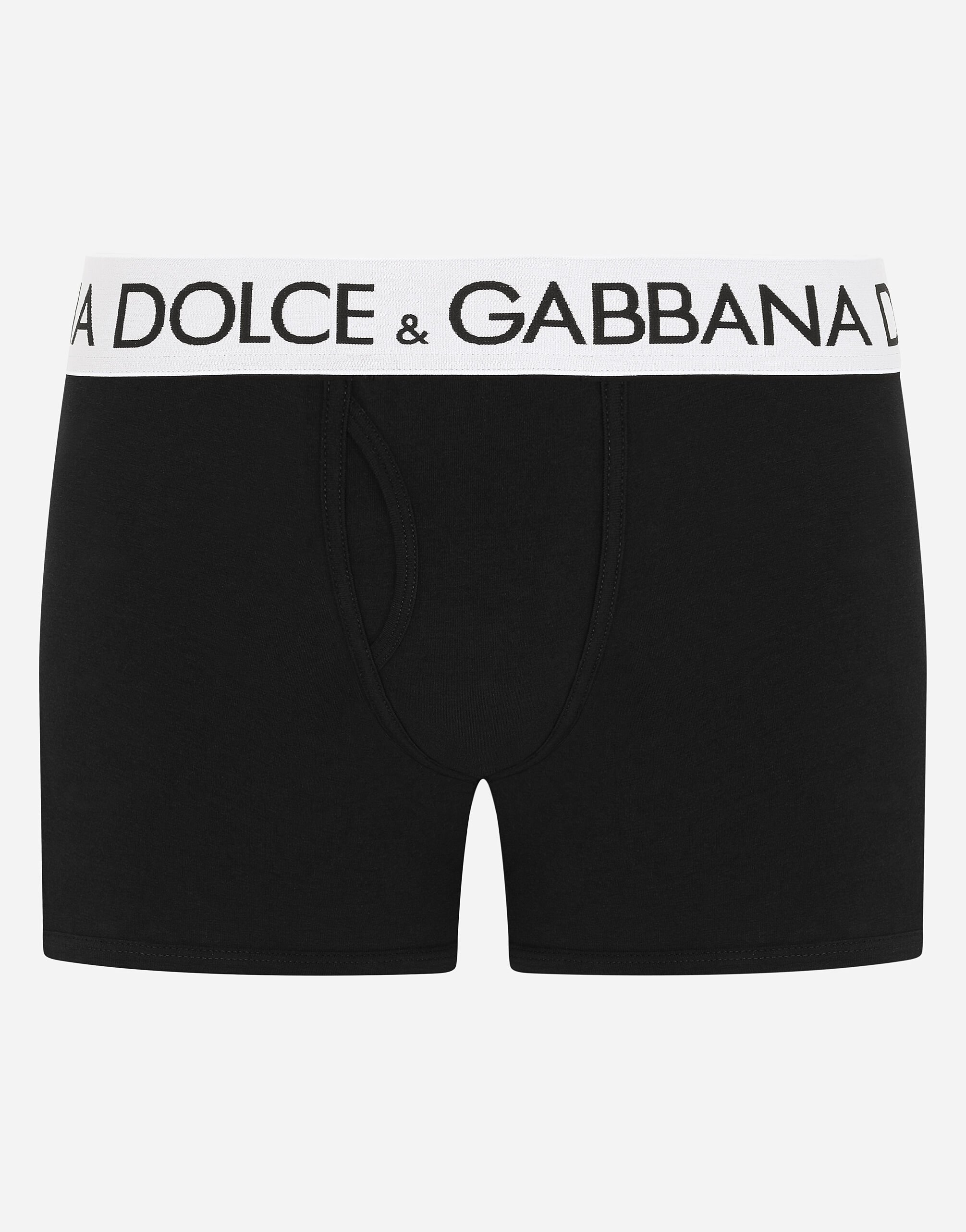 Dolce Gabbana Long leg two way stretch cotton boxers male Black