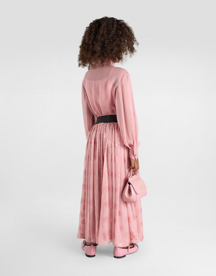 Dolce & Gabbana Jacquardrock mit DG-Logo Rosa L55I48FJTBR