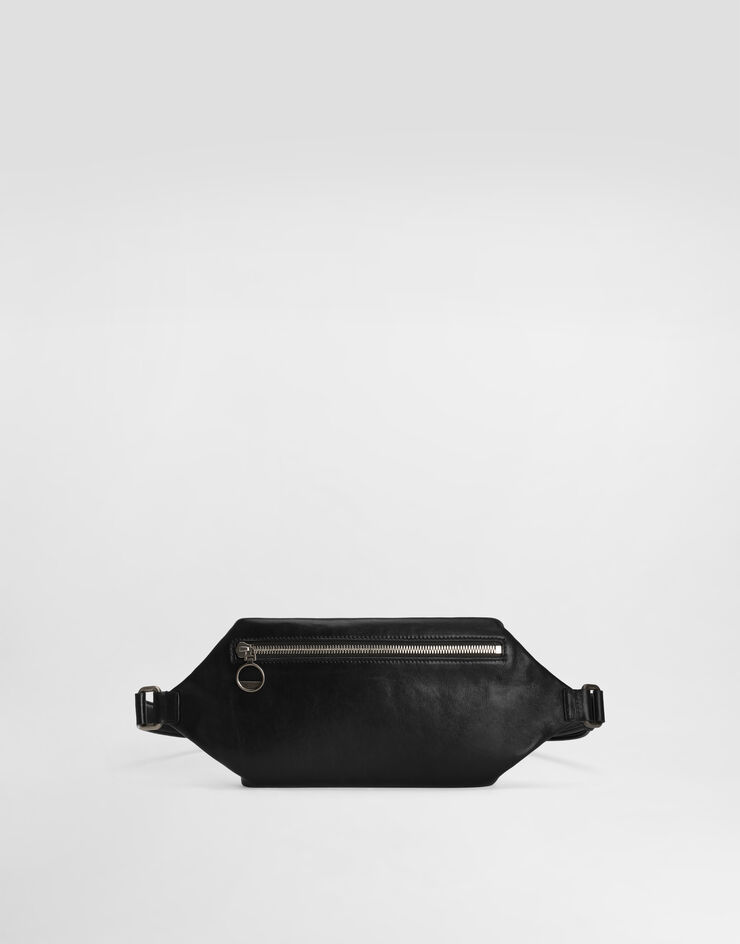 Dolce & Gabbana Lock belt bag in tempesta calfskin Black BM2188AU994