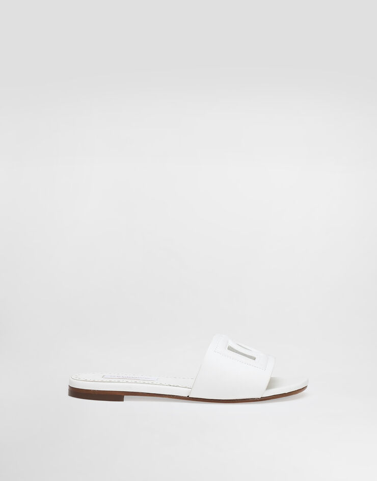 Dolce & Gabbana Leather DG Millennials sliders White D11032A1735