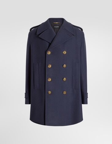 Dolce & Gabbana Double-breasted wool coat Blue G058OTHU2DA
