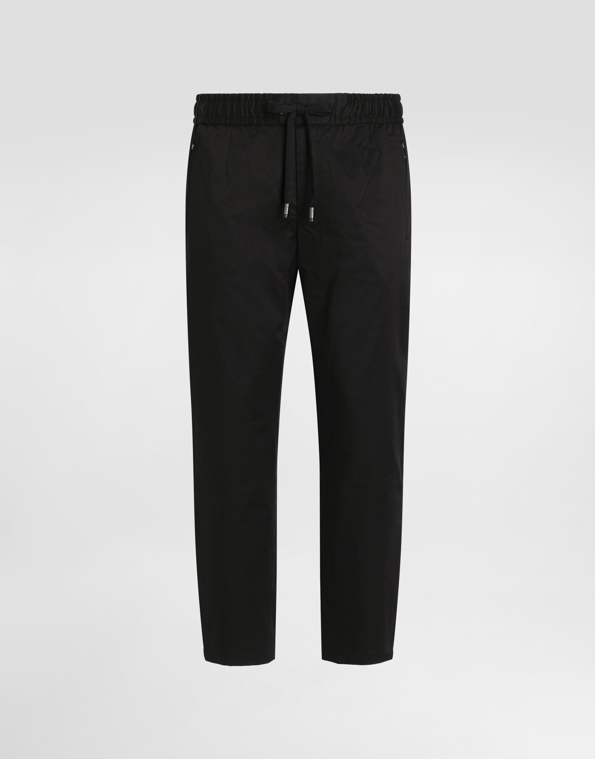 Stretch cotton jogging pants with tag in Black for Men Dolce Gabbana US