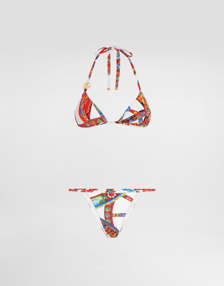 Dolce & Gabbana Carretto-print triangle bikini Dolce & Gabbana Carretto-print triangle bikini Multicolor O8B76JON0IE