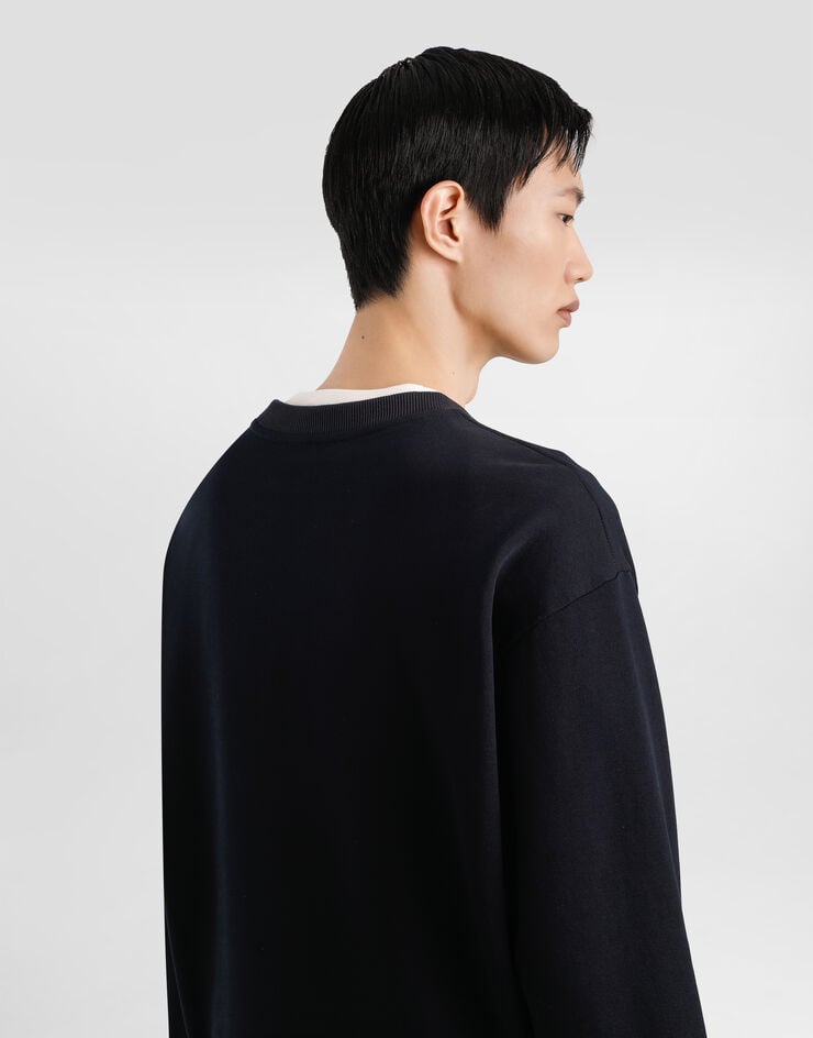 Dolce & Gabbana Sweatshirt with embroidery Blue G9AHSZG7PGB