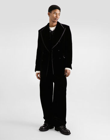 Dolce & Gabbana Smooth velvet trousers Black GP0N5TFUVG7
