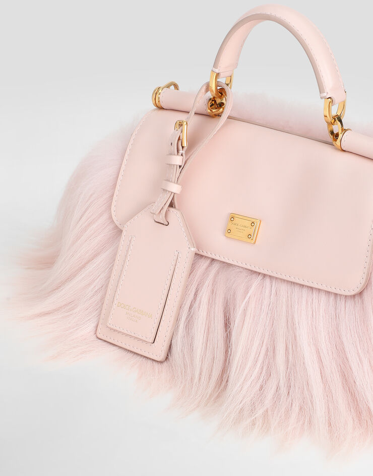 Dolce & Gabbana Mini My Sicily handbag in long-hair goat fur and plongé calfskin Multicolor BB7864B0683