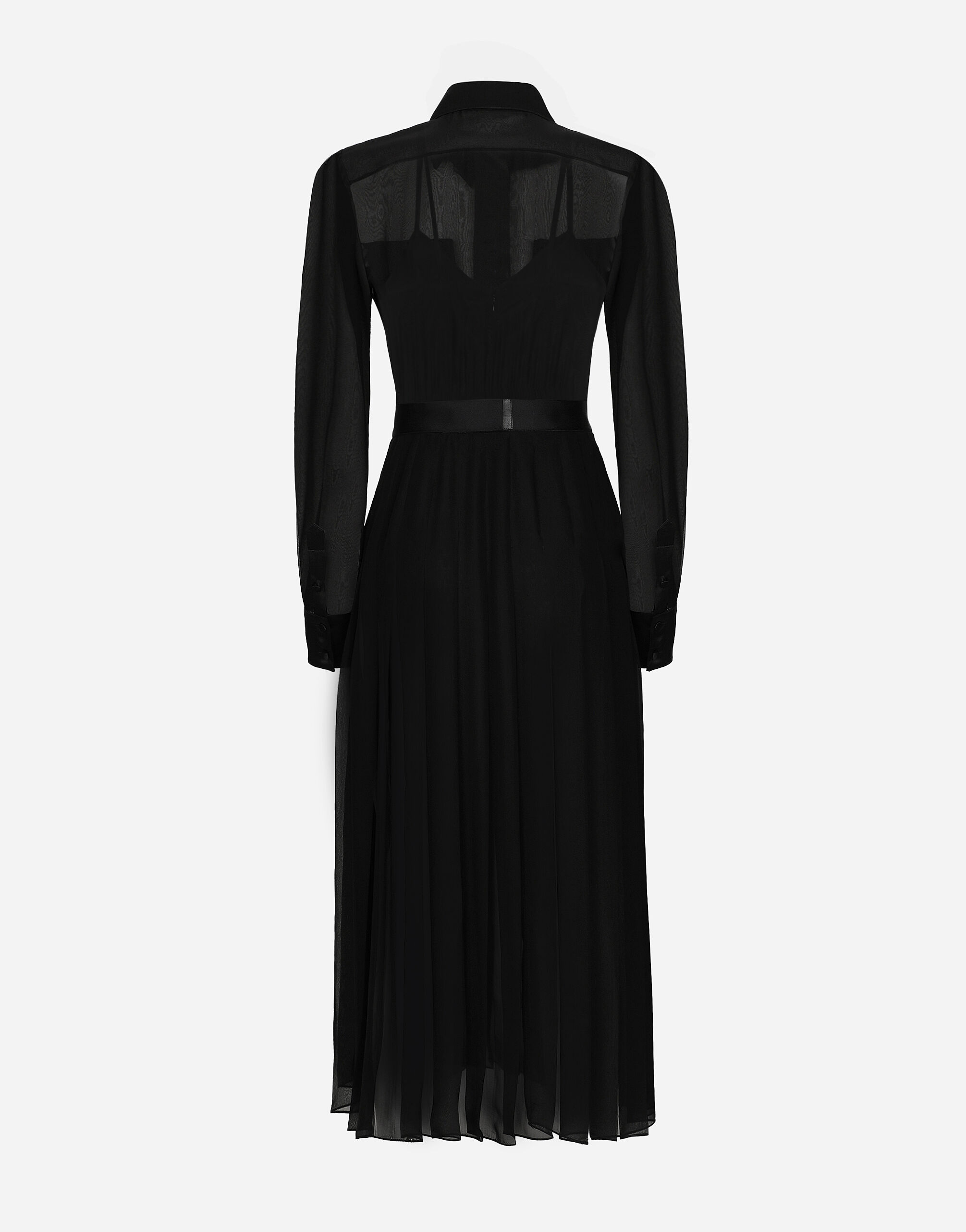 Black chiffon shirt dress hotsell
