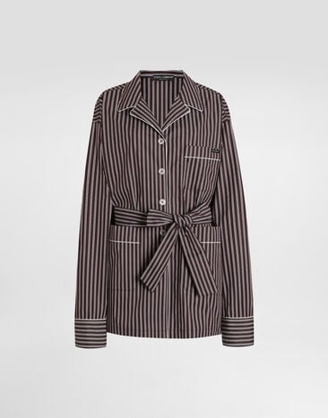 Dolce & Gabbana Striped poplin vanity shirt Multicolor F5U33TFR51W