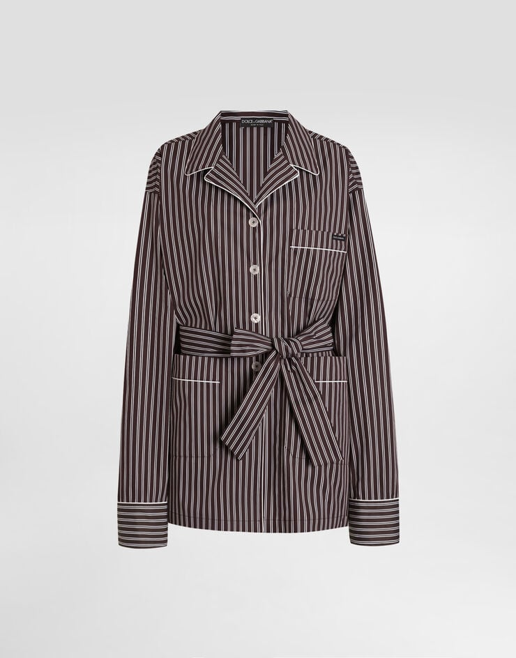 Dolce & Gabbana Striped poplin vanity shirt Multicolor F5U33TFR51W