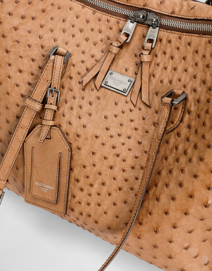 Dolce & Gabbana Vittoria ostrich leather handbag Beige BM7825A8B06