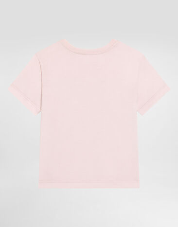 Dolce & Gabbana Jersey t-shirt with embroidery Pink L5JTNKG7PYF