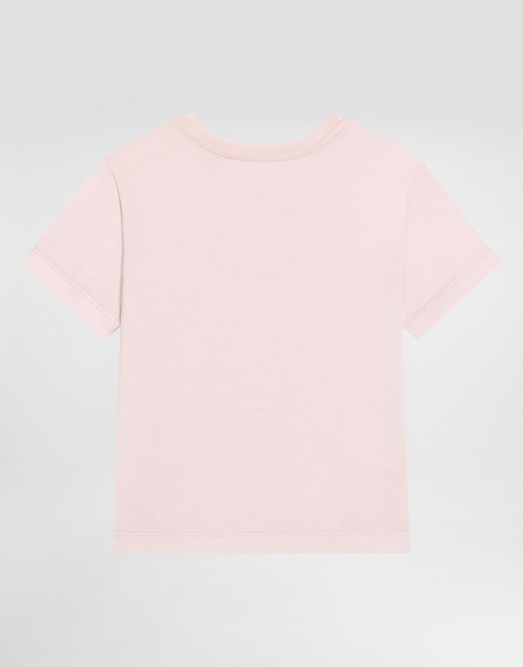 Dolce & Gabbana Jersey t-shirt with embroidery Pink L5JTNKG7PYF