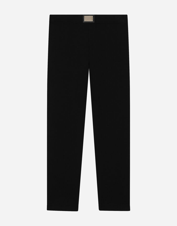 Dolce&Gabbana Leggings with logo tag Black L5JPB7G7KN4