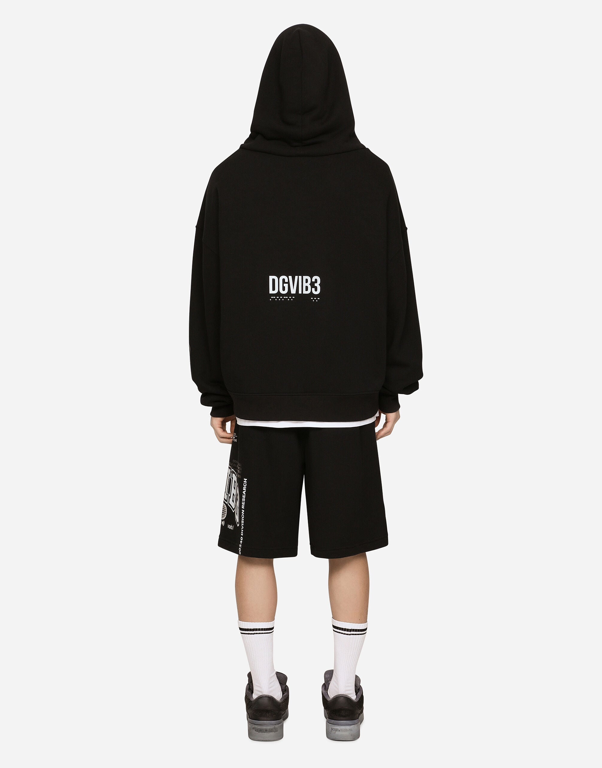 Jersey hoodie with DGVIB3 print in Black for Men | Dolce&Gabbana® US
