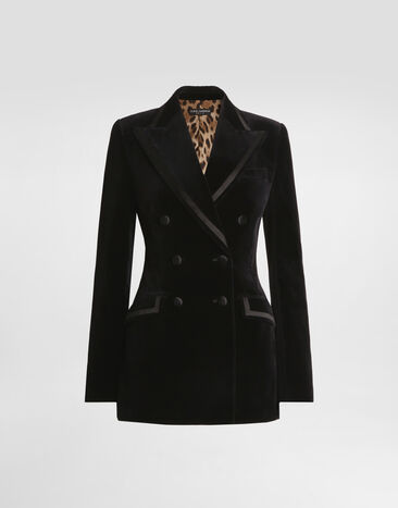 Dolce & Gabbana 재킷 Turlington 벨벳 소재 더블 브레스트 디테일 블랙 F2JAWTFUVG7