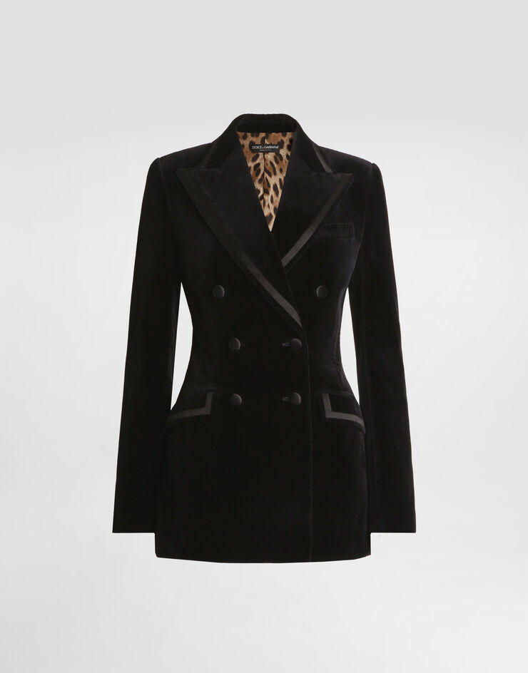 Dolce & Gabbana 재킷 Turlington 벨벳 소재 더블 브레스트 디테일 블랙 F2JAWTFUVG7
