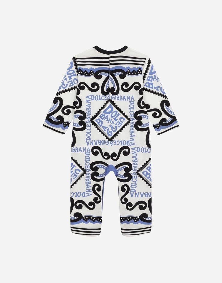 Dolce & Gabbana Set cadeau 3 pièces en jersey à imprimé marine Bleu Ciel L1JO6ZG7L0U